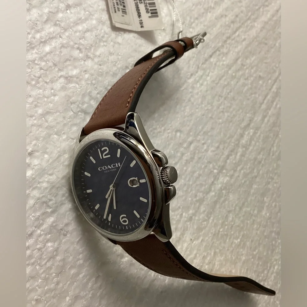 Coach Men's Greyson Brown Leather Strap Watch